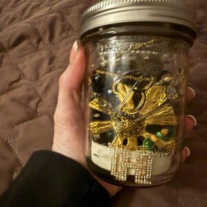 Gold and Black Jewelry Jar